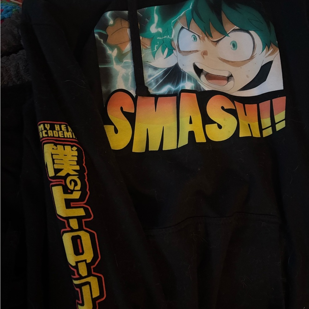 My Hero Academia Black Hoodie with Smash Graphic